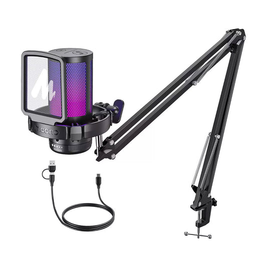 Kit Micrófono Maono DM20s Gamer RGB con Brazo Boom para PC y CEL -OPEN BOX-