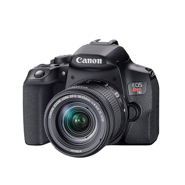 Cámara Canon DSLR EOS Rebel T8i con lente EF-S 18-55mm IS STM