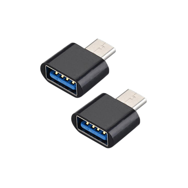 Kit 2 Adaptadores OTG USB-C a USB-A Multifuncional Negro
