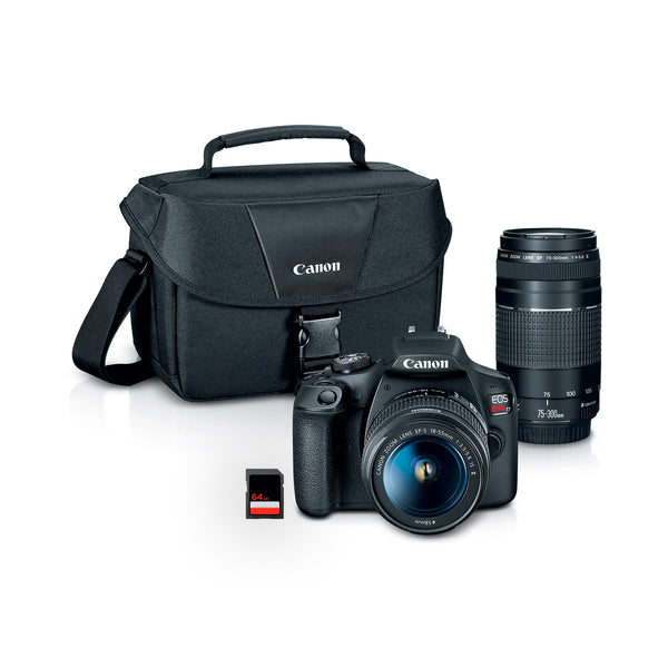 Kit Cámara Canon T7 con Lentes EF 18-55mm y 75-300mm con Memoria 64GB + Estuche