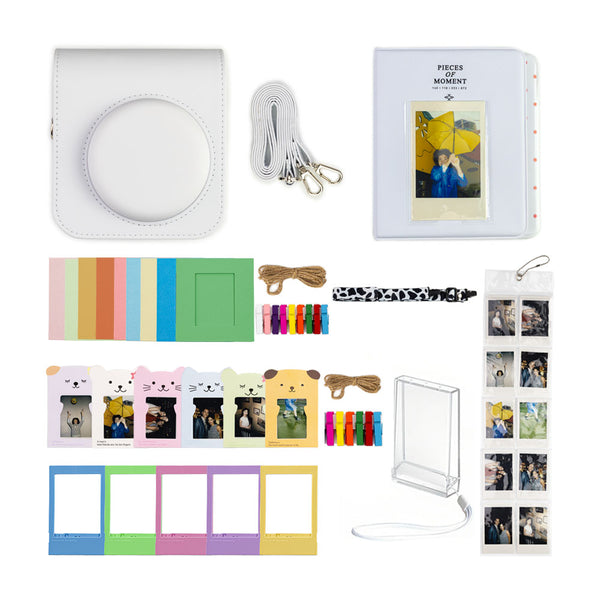 Kit Accesorios 8 en 1 para Instax Mini 12 con Funda y Álbum Blanco