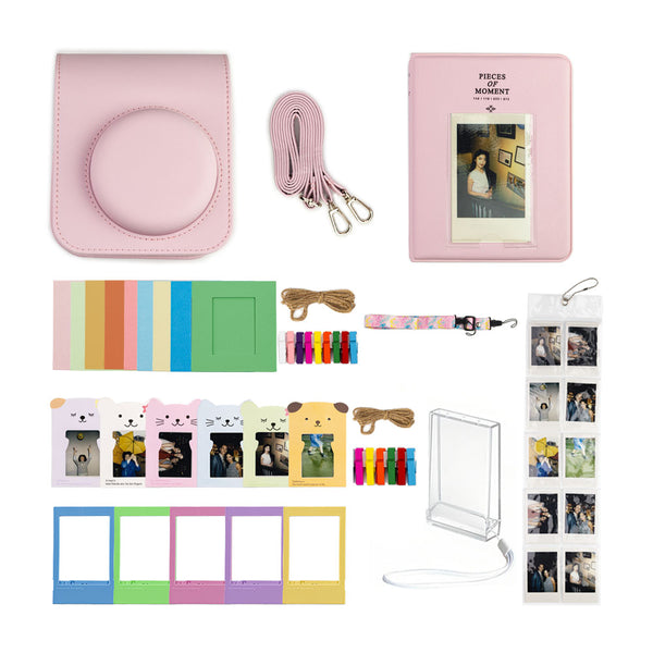 Kit Accesorios 8 en 1 para Instax Mini 12 con Funda y Álbum Rosa