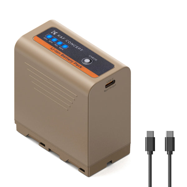 Batería de Litio K&F Concept Tipo NP-F970 Carga Directa USB-C