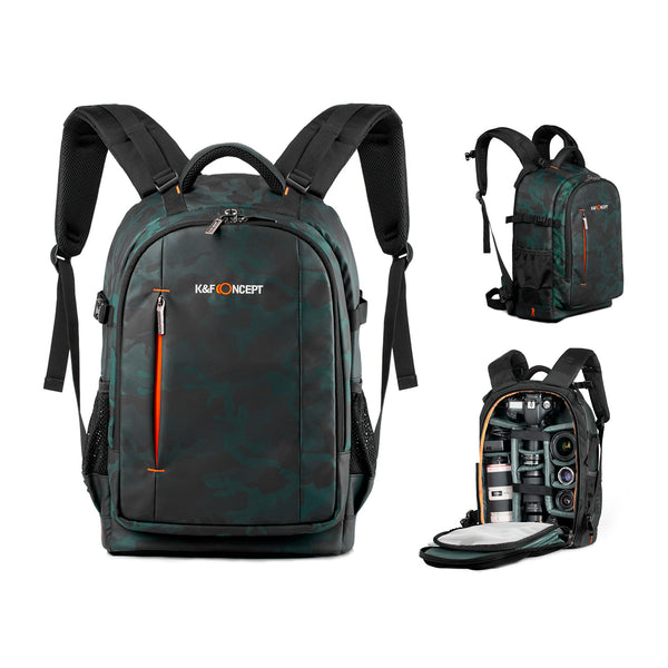 Mochila Backpack K&F Travel 25L Impermeable Verde/Negro - Profoto