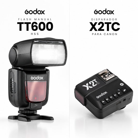 Kit Flash Godox TT600 HSS con Disparador X2T-C para Canon