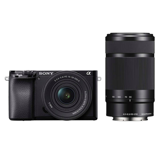 Cámara Sony A6100 Mirrorless con Lentes 16-50mm II y 55-210mm -OPEN BOX-