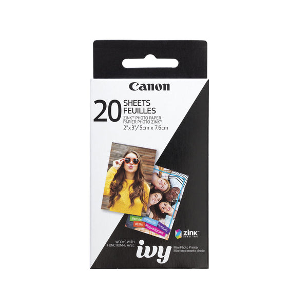 Papel Fotográfico Adhesivo Canon ZINK para Impresora IVY - 20 Hojas