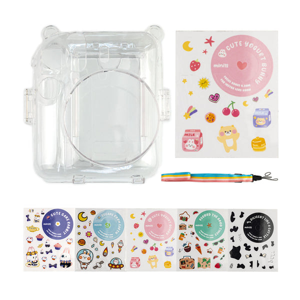 Kit Funda Transparente para Instax Mini 12 con Calcomanías Colores