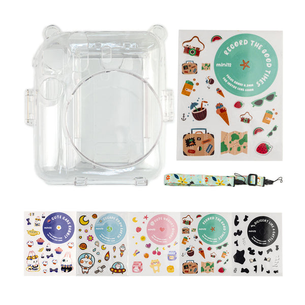 Kit Funda Transparente para Instax Mini 12 con Calcomanías Verde