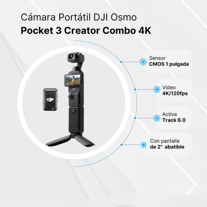 Video Camara con estabilizador DJI Osmo Pocket 3 Creator Combo
