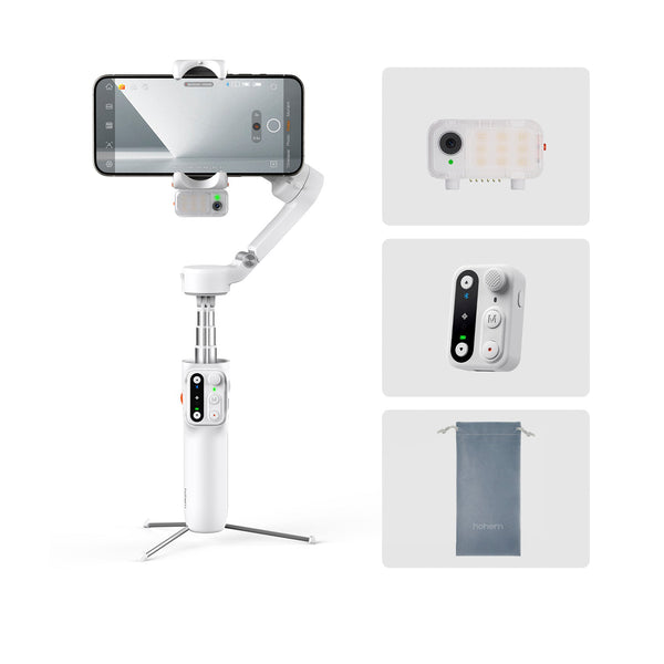 Estabilizador Gimbal para Celular Hohem V3 Plegable con Sensor AI Blanco