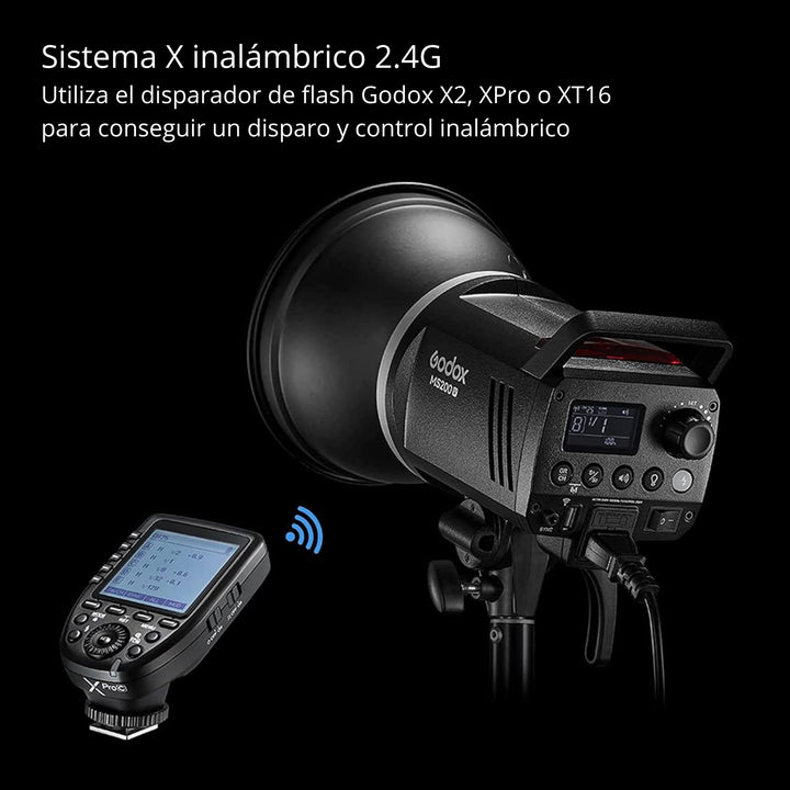 Flash de Estudio Godox MS200V con Luz de Modelado Led - Profoto