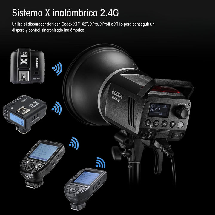 Flash de Estudio Godox MS300V con Luz de Modelado Led - Profoto