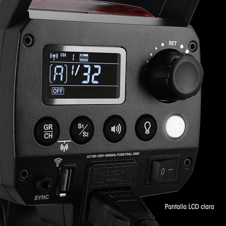 Flash de Estudio Godox MS300V con Luz de Modelado Led - Profoto