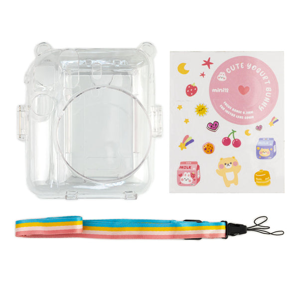 Funda Transparente para Cámara Instantánea Instax Mini 12 con Accesorios Colores