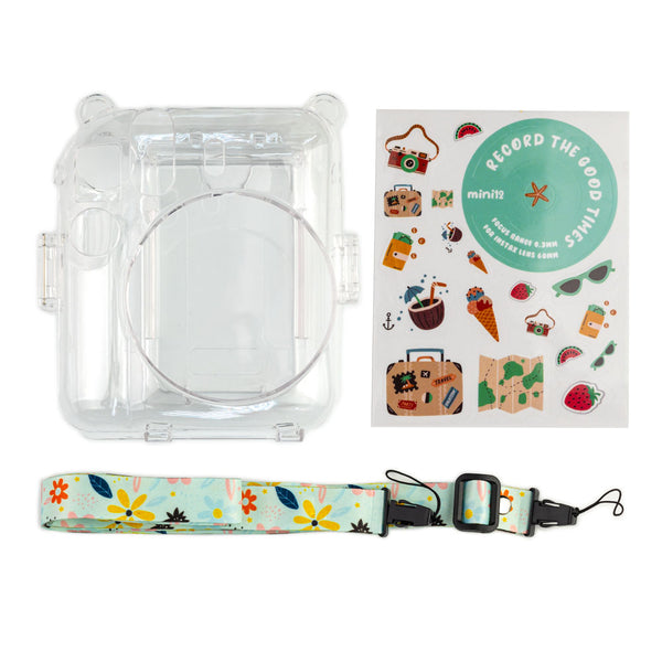 Funda Transparente para Cámara Instantánea Instax Mini 12 con Accesorios Verde