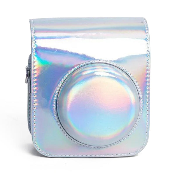 Funda para Cámara Instax Mini 12 con Correa Plata Metalizado