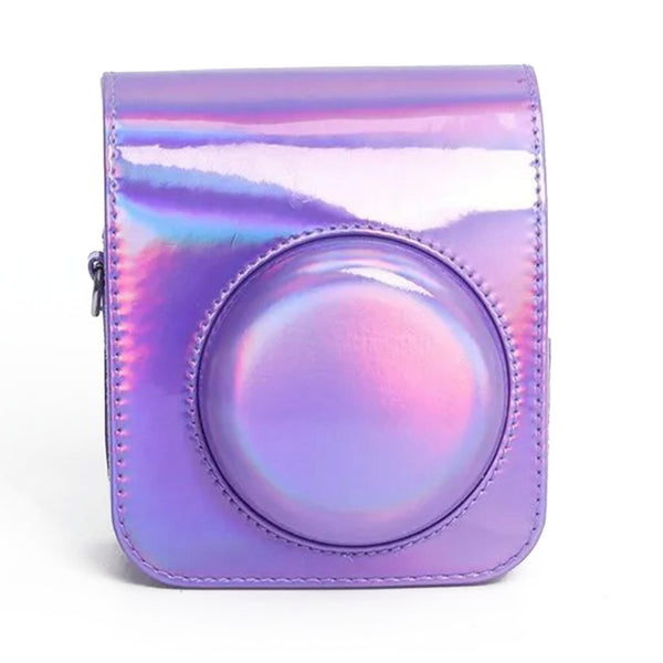 Funda para Cámara Instax Mini 12 con Correa Morado Metalizado