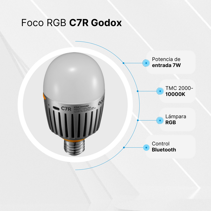  Foco RGB C7R Godox especificaciones