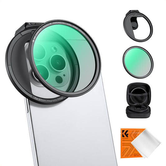 Kit Filtro CPL Magnético K&F Concept 67mm con Clip-on para Celular