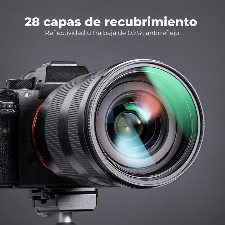 K&F Concept Filtro MCUV 58mm - Nano Revestimiento 28 Capas, Vidrio Óptico AGC Japón, Marco Ultrafino 3.3mm (Nano X Series)