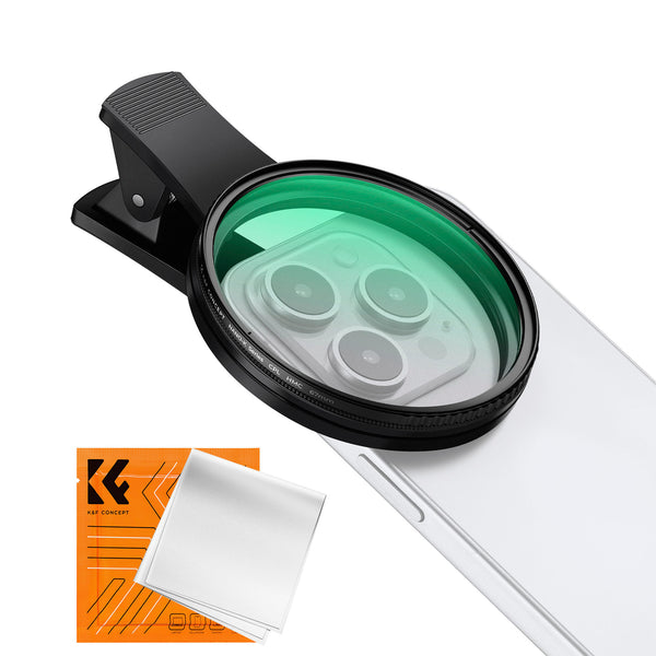 Kit Filtro CPL K&F Concept 67mm con Clip-on para Celular