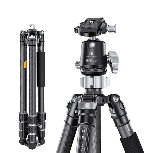 Tripie K&F Concept X284C4 Fibra de Carbono con Cabezal 360°