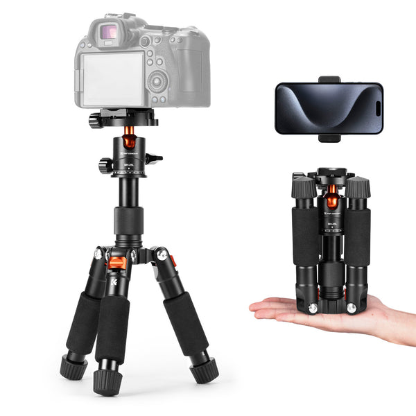 Mini Tripie 360° K&F Concept S225A1 para Cámara y Celular con Soporte para Celular