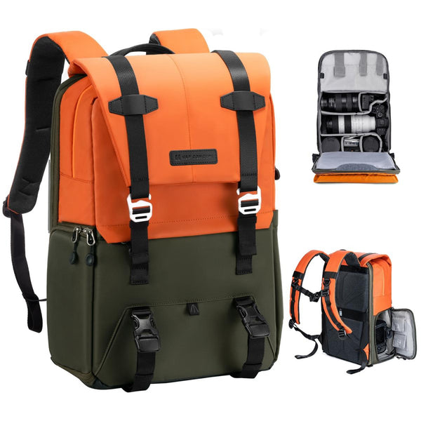 Mochila Backpack K&F Concept Beta 20L Impermeable Naranja