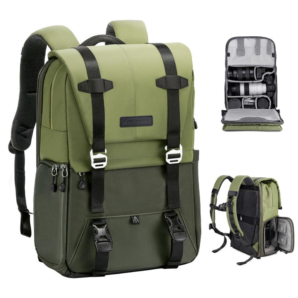 Mochila Backpack K&F Concept Beta 20L con Funda Impermeable Verde