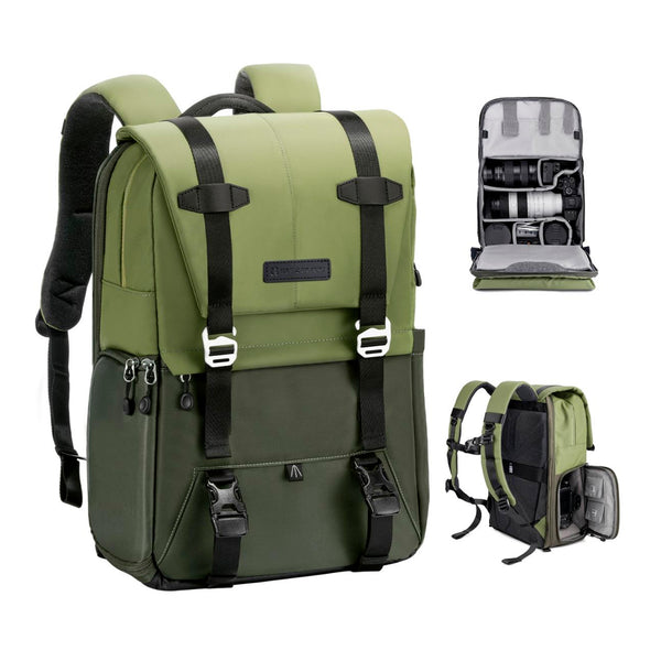 Mochila Backpack K&F Concept Beta 20L con Funda Impermeable Verde