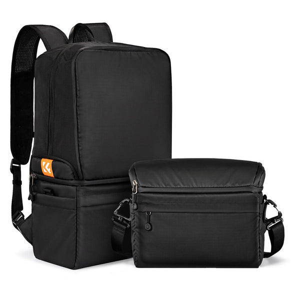 Mochila Convertible K&F Concept 2 en 1 para Cámara 22L Negra