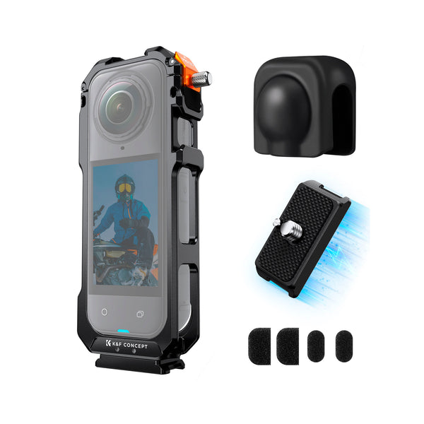 Jaula de Aluminio K&F Concept para Insta360 X5 Antiviento