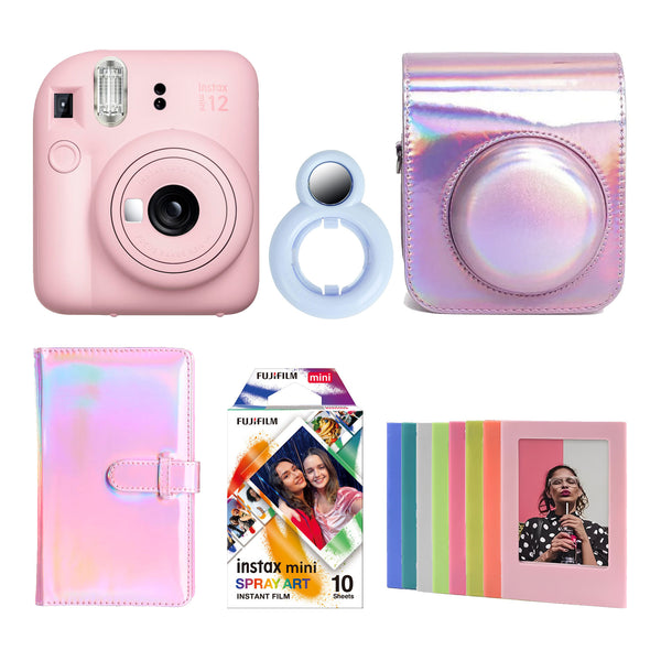 Kit Cámara Instantánea Instax Mini 12 Rosa con Funda y Accesorios