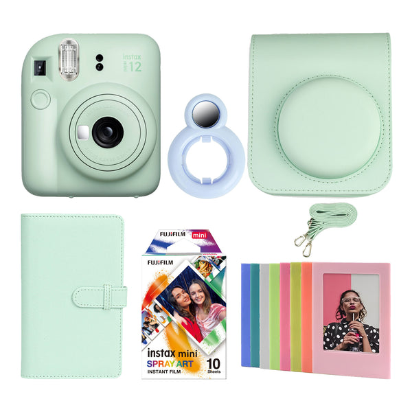 Kit Cámara Instantánea Instax Mini 12 Verde con Funda y Accesorios