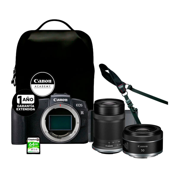 Kit Cámara Canon EOS RP con Lentes RF 50mm/RF-S 55-210mm + Mochila y Accesorios - PROFOTO