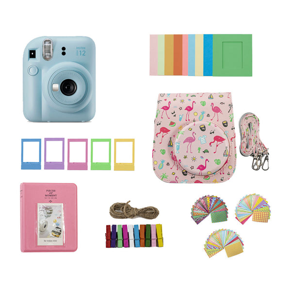 Kit Cámara Instantánea Instax Mini 12 Azul con Accesorios con Diseño