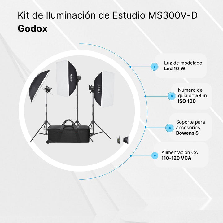 Kit de Iluminación de Estudio Godox MS300V-D - Profoto