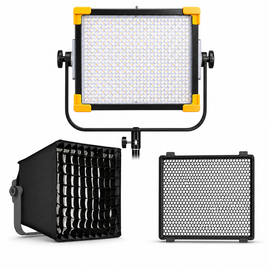 Panel LED RGB Godox LD75R con Softbox y Rejilla Honeycomb