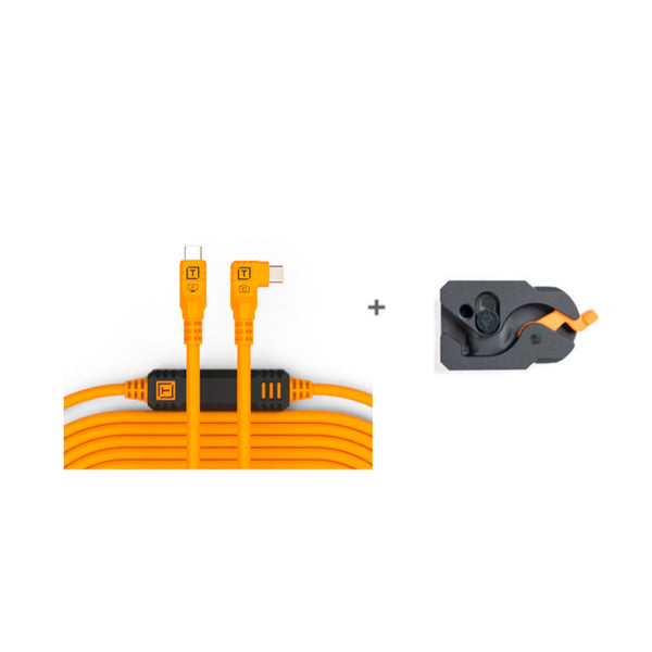 Cable TetherPro Optima USB-C Right Angle 4.5m + LeverLook Tether Tools - Naranja
