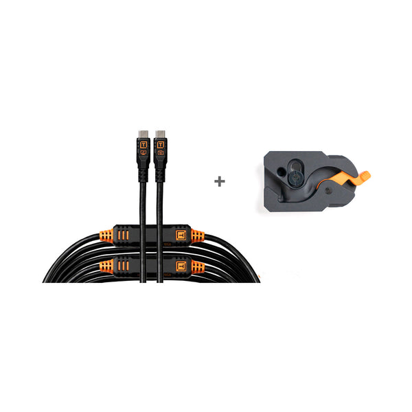 Cable TetherPro Optima USB-C 9.5m + LeverLook Tether Tools - Negro