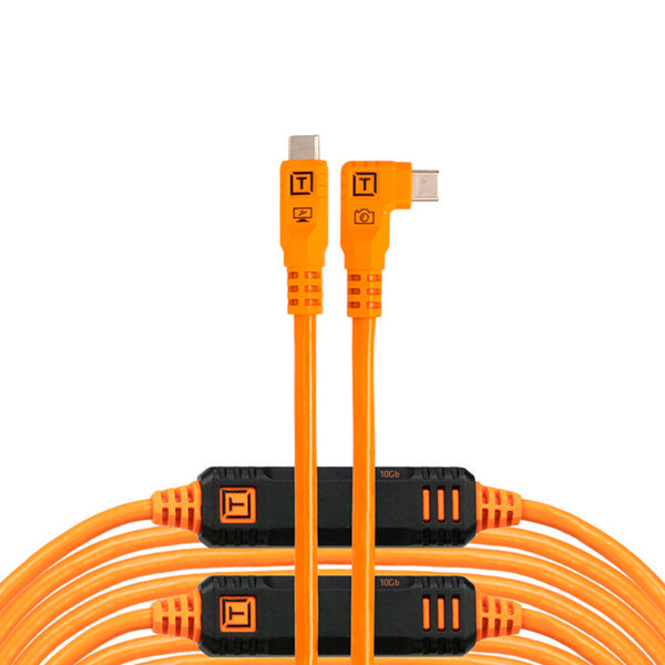 Cable TetherPro Optima USB-C Right Angle 9.5m + LeverLook Tether Tools - Naranja