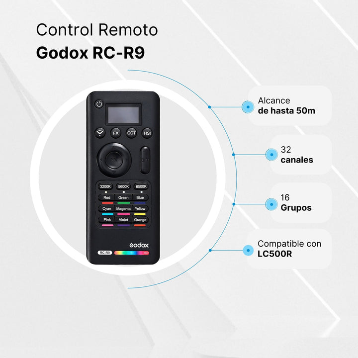 Control Remoto Godox RC-R9 para Lámpara Led LC500R - Profoto