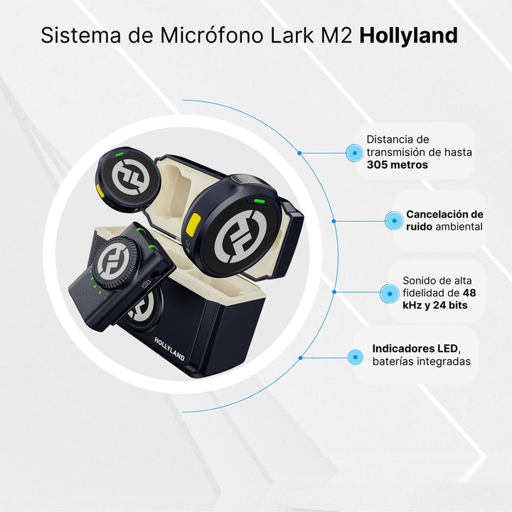 Sistema de Micrófono Inalámbrico Hollyland Lark M2 Duo para Cámaras - Profoto