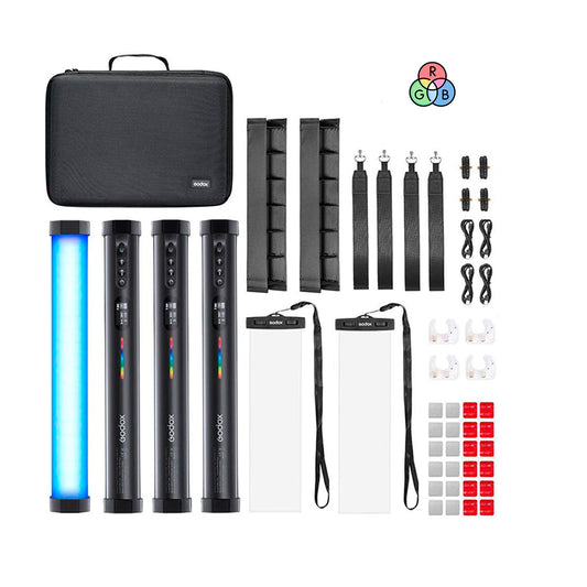 Kit 4 Lámparas Tubo LED RGB Portátil TL30 Godox