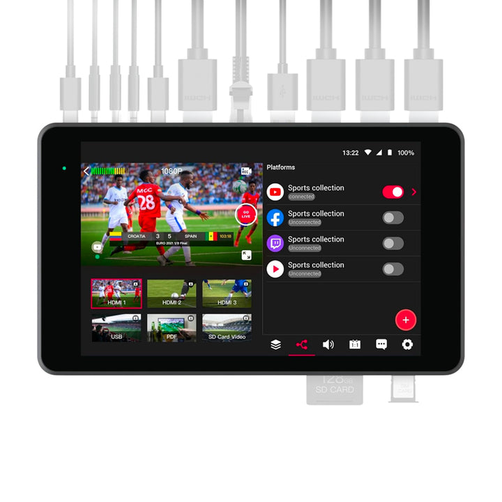 Switcher de video YoloBox PRO con Monitor Grabador para Live Streaming Yololiv - Profoto