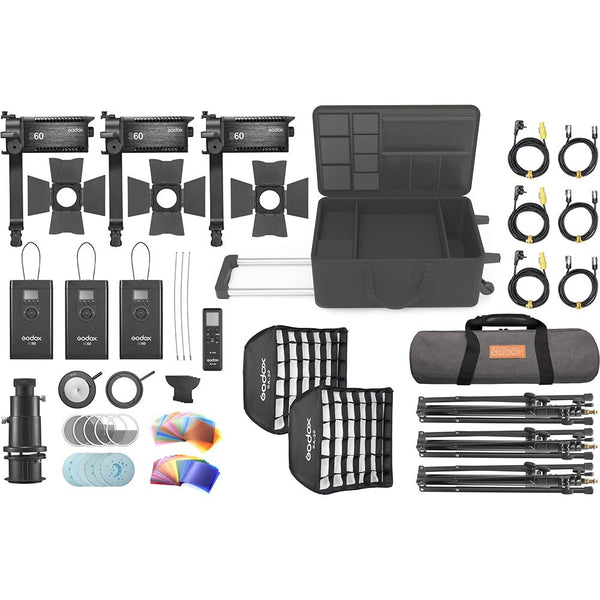 Kit 3 Lámparas Led para Estudio Fotográfico S60-D Godox