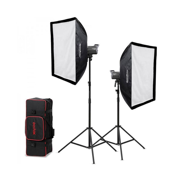 Kit 2 Lámparas Led LA200Bi Litemons con Tripies y Softboxs Godox