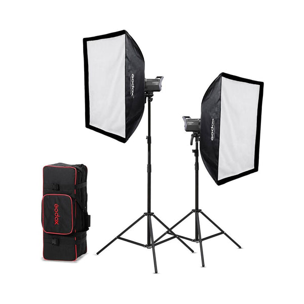 Kit 2 Lámparas Led LA200D Litemons Daylight con Tripies y Softboxs Godox