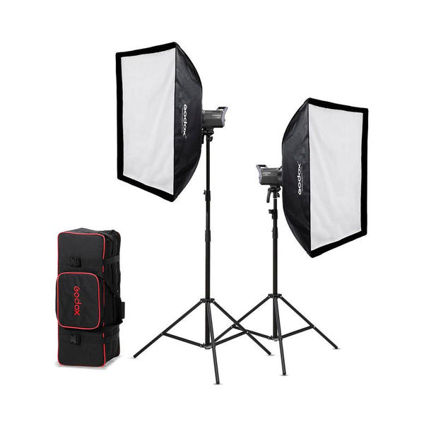 Kit 2 Lámparas Led LA150Bi Litemons Daylight con Tripies y Softboxs Godox